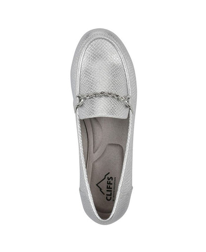 Women's 7.5 - Cliffs by White Mountain Genius Moc Loafers - Silver *Damaged Box*