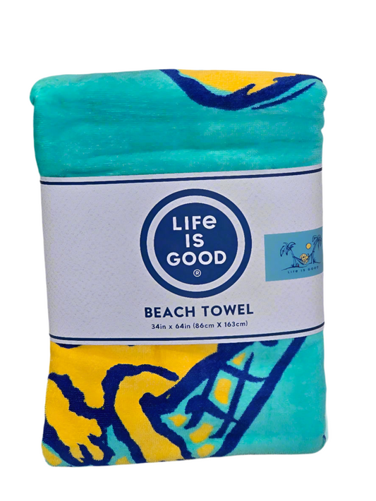 Life Is Good Beach Towel - 34" X 64"