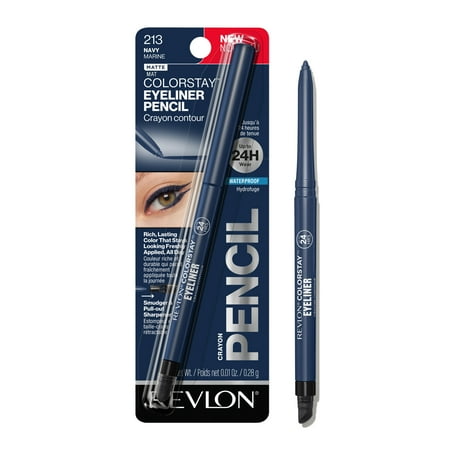 Revlon ColorStay Waterproof Eyeliner Pencil, Built-In Sharpener, 213 Navy, 0.01 oz
