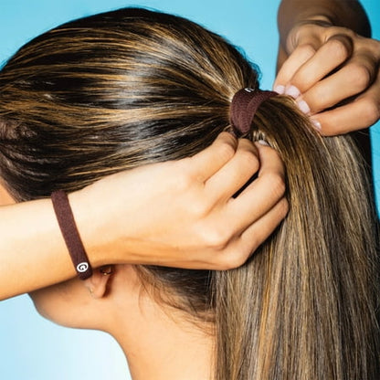 Gimme Beauty Seamless Hair Ties for Medium Hair, Ponytail Holder, Dark Brown, 12 Count