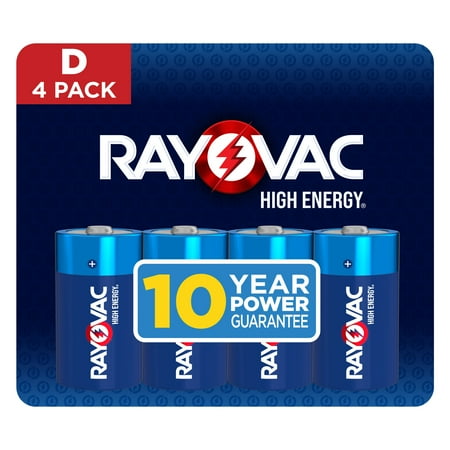 Rayovac High Energy Alkaline D Batteries 4 Pack *Damaged Package*