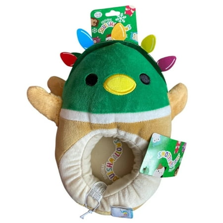 Squishmallows Kids Size 11-12, Avery The Mallard Duck Christmas Slippers