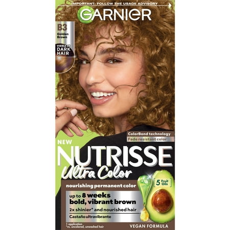 Garnier Nutrisse Nourishing Hair Color Creme, B3 Golden Brown *Packaging May Vary*