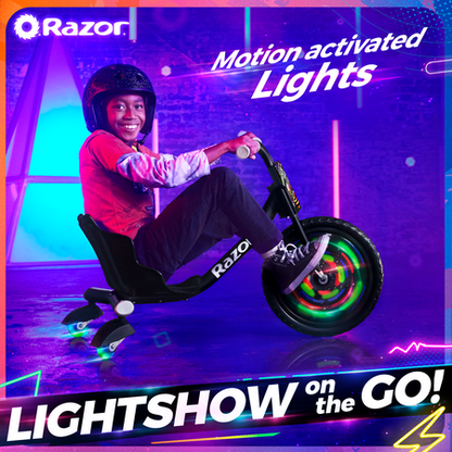 Razor RipRider 360 Lightshow - 3 Wheeled Drift Trike with Lights