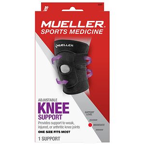 Mueller Adjustable Knee Support, One Size, Black