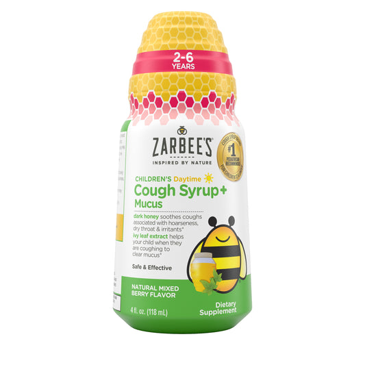 Zarbee's Children's Daytime Cough Syrup + Mucus Relief, Mixed Berry, 4 OZ *Exp 12/26*