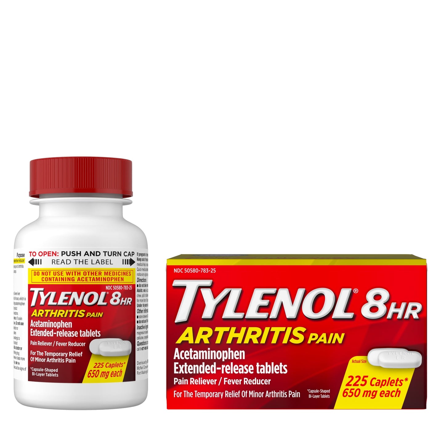 Tylenol 8 Hour Arthritis & Joint Pain Acetaminophen Tablets, 225 CT *Exp 2028/03*
