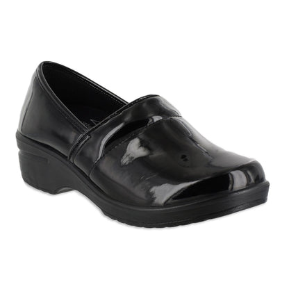 Women's 12 Easy Works by Easy Street Lyndee Work Clogs - Black *Damaged Box Missing Lid*