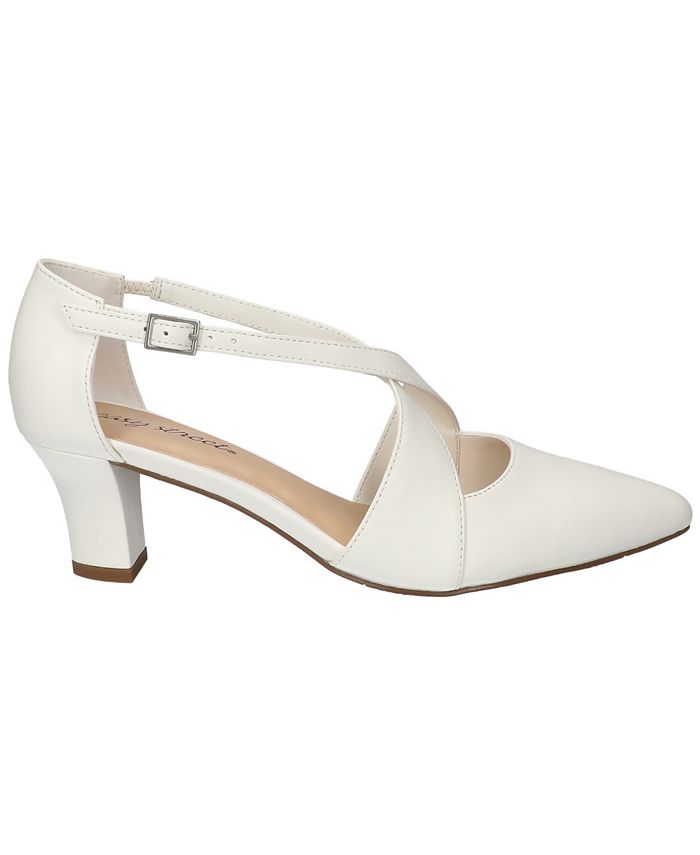 Women's 8.5WW - Easy Street Elegance Dress Heel Pumps - White