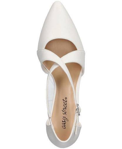 Women's 8.5WW - Easy Street Elegance Dress Heel Pumps - White