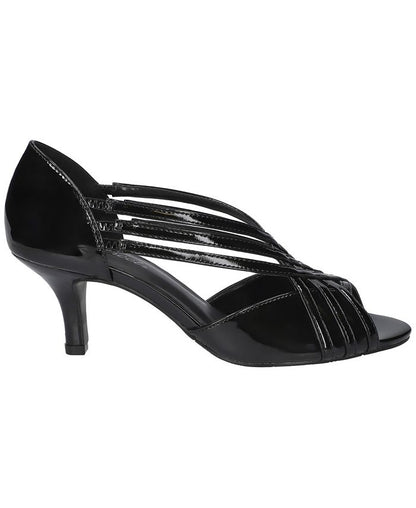 Women's 5.5M Easy Street Oceana Peep Toe Pumps - Black Patent