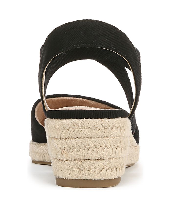 Women's 7W LifeStride Kimball Wedge Espadrilles - Black *Damaged Box Missing Lid*