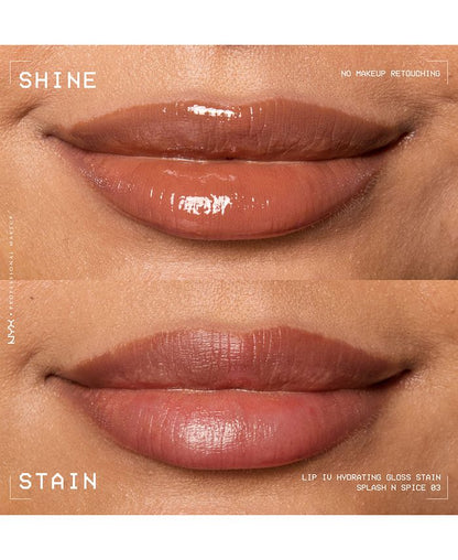 NYX Professional Makeup Lip IV Hydrating Gloss Stain - Brown, 03 Splash N' Spice