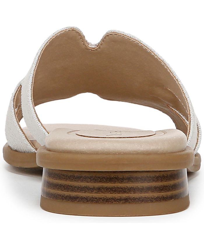 Women's 11M LifeStride Royalty Bit Square Open Toe Slide Sandals - Silver Metallic *Damaged Box Missing Lid*