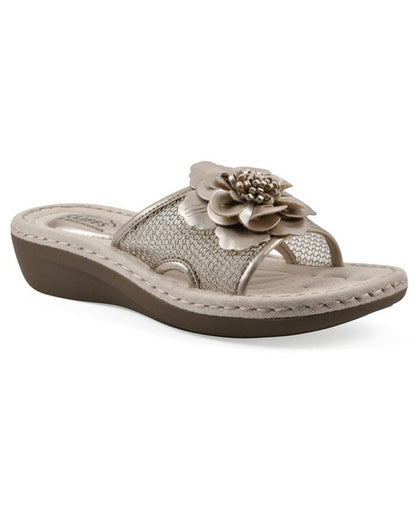 Women's 7W Cliffs by White Mountain Chill Wedge Slip-On Sandals - Gray