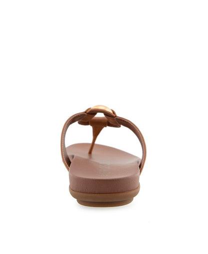 8.5 Women's Aerosoles Fallon Round Toe Thong Sandals - Tan/Beige - 8.5M