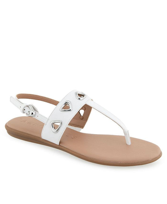 Women's 7.5 Aerosoles Lago Round Toe Thong Sandals - White