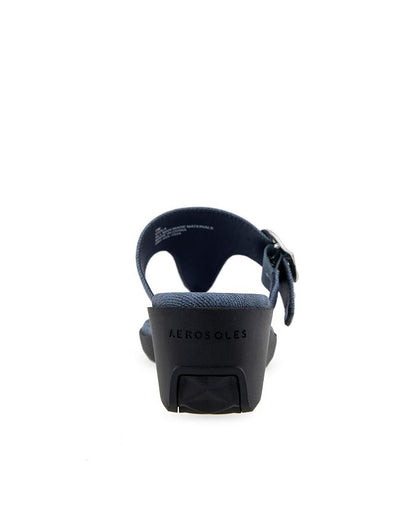 Women's 7.5M -Aerosoles Izola Round Toe Wedge Sandals - Blue