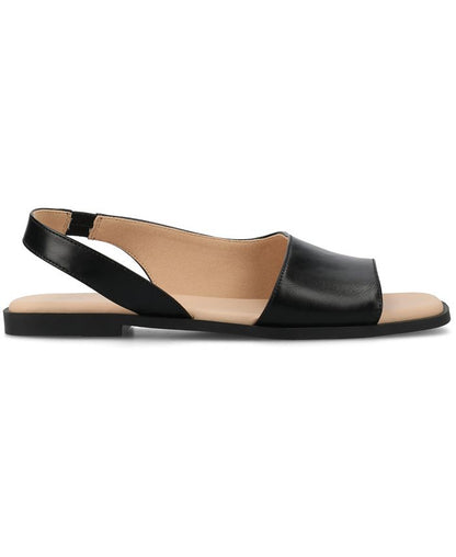 Women's 8W Journee Collection Brinsley Slingback D'Orsay Flat Sandals - Black