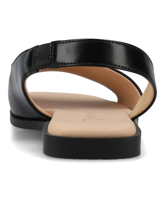 Women's 8W Journee Collection Brinsley Slingback D'Orsay Flat Sandals - Black