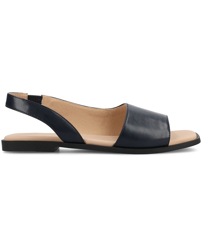 8 Women's NAVYJournee Collection Brinsley Slingback D'Orsay Flat Sandals - Blue - 8M