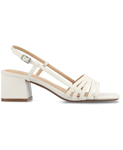 Women's 12 M Journee Collection Shayana Multi Strap Slingback Dress Sandals - White
