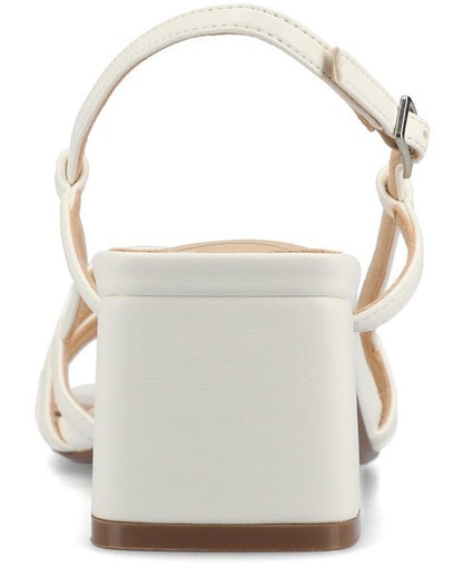 Women's 9.5M Journee Collection Shayana Multi Strap Slingback Dress Sandals - White *Damaged Box*
