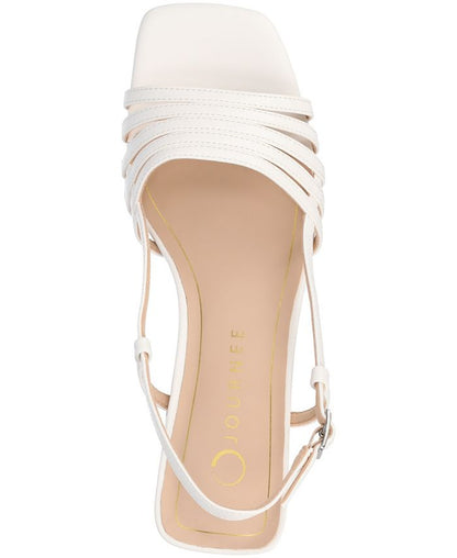 Women's 9.5M Journee Collection Shayana Multi Strap Slingback Dress Sandals - White *Damaged Box*