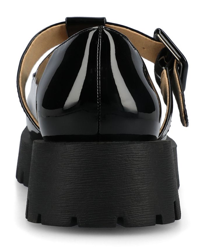 Women's 9 M - Journee Collection Suvi Lug Sole Mary Jane Loafers - Black