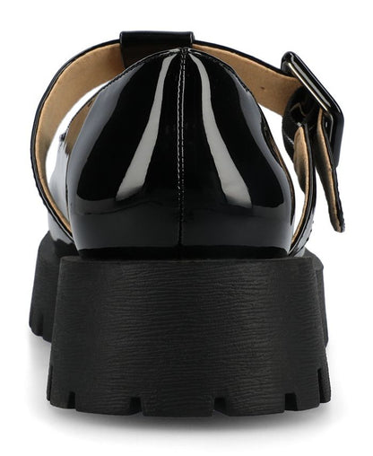 Women's 9 M - Journee Collection Suvi Lug Sole Mary Jane Loafers - Black