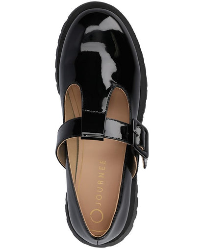 Women's 8.5 M Journee Collection Suvi Lug Sole Mary Jane Loafers - Black