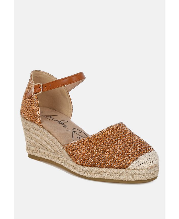 Women's 9 Kalista Raffia Woven Wedge Sandals - Tan/Beige *Damaged Box and Missing Lid*