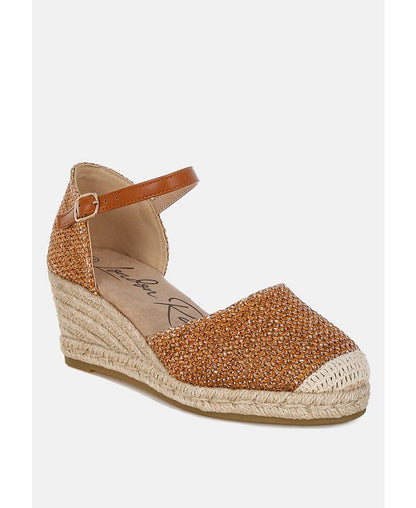 Women's 9 Kalista Raffia Woven Wedge Sandals - Tan/Beige *Damaged Box and Missing Lid*