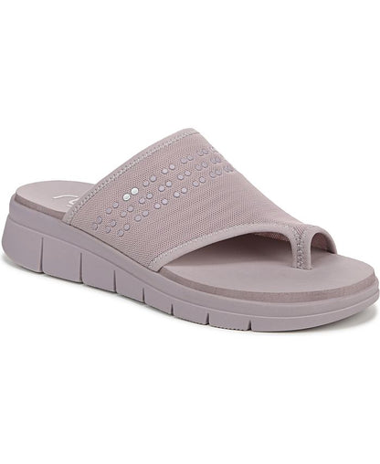Women's 8W - Ryka Elegance Washable Toe Loop Slide Sandals - Purple