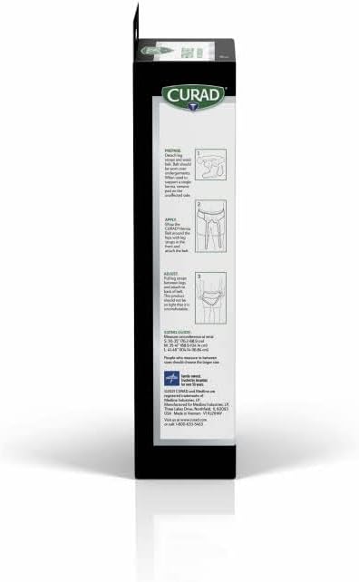CURAD Hernia Belt with Compression Pads, Black, Medium