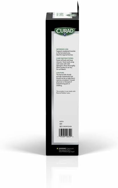 CURAD Hernia Belt with Compression Pads, Black, Medium