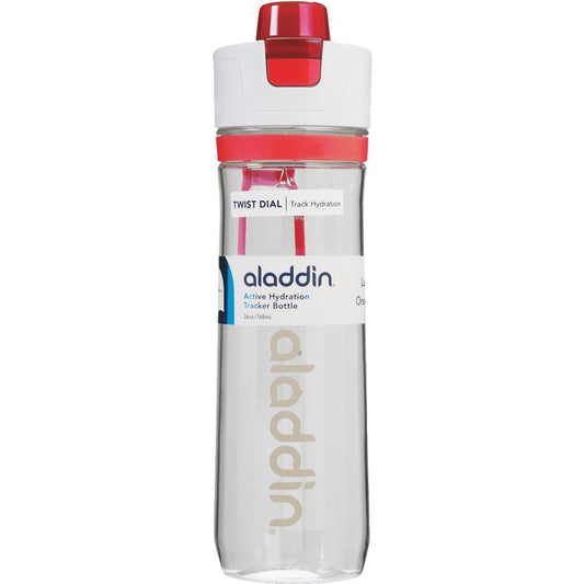 Aladdin 10-02671-002 Tracker Water Bottle, Tritan, Clear/pink