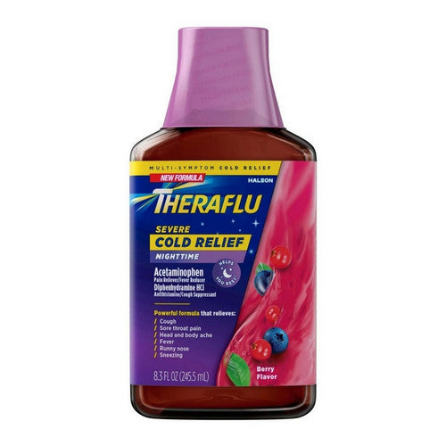 Theraflu, Severe Cold Night Berry Liquid, 8.3 Oz *Exp 2027/01*