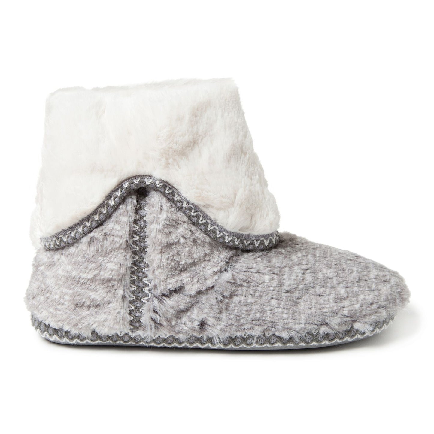 Women's XL (11/12) Dearfoams Faux Fur Fold-Down Slippers - Gray Frost