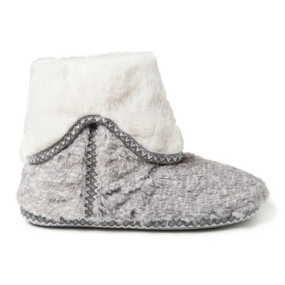 Women's XL (11/12) Dearfoams Faux Fur Fold-Down Slippers - Gray Frost