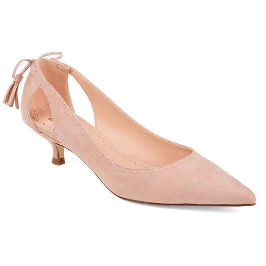 Women's 7 - Journee Collection Bindi Tassel Pointed Toe Pumps - Nude/Beige