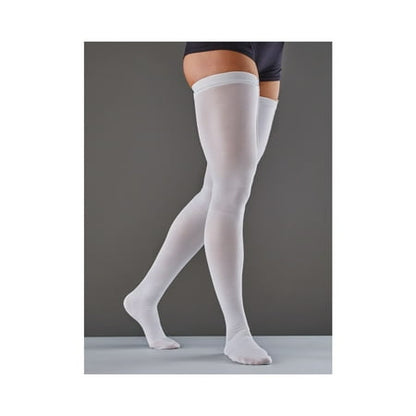 FUTURO Anti-Embolism Thigh Highs, Unisex, Large, Moderate Compression, White *Damaged Box See Desc*