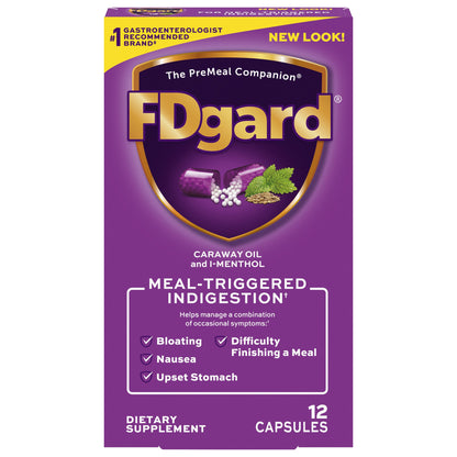 FDgard Indigestion Functional Dyspepsia Capsules, 12 Count