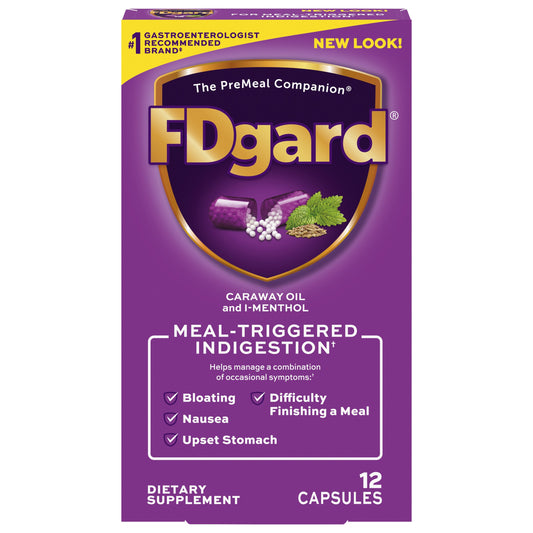FDgard Indigestion Functional Dyspepsia Capsules, 12 Count