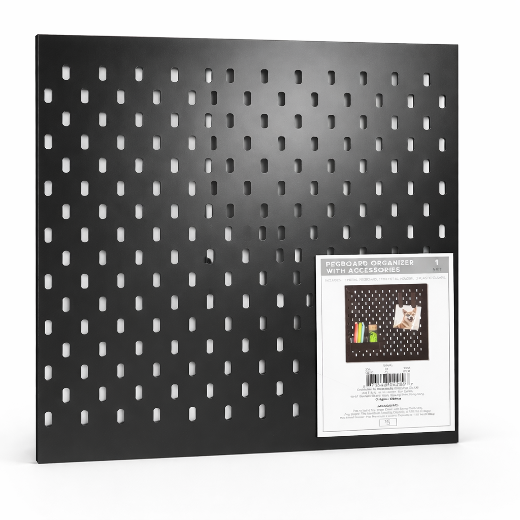 Pegboard Organizer With Accessories Metal - White or Black