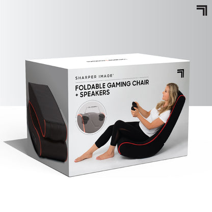 Sharper Image Foldable Gaming Chair with Onboard Speakers *Open Box*