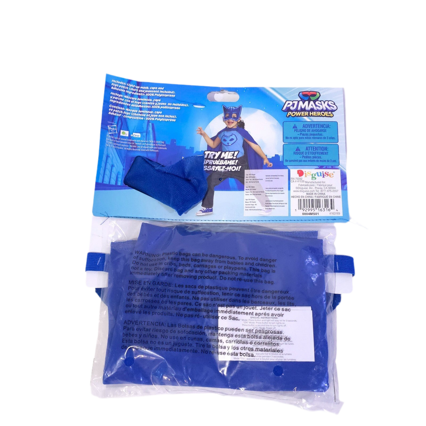 PJ Masks Catboy Accessory Kit LIGHT up MASK, Cape, and Logo Patch Costume!