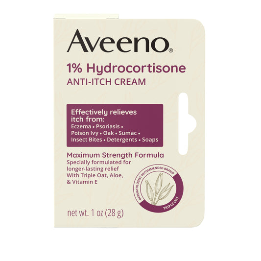 Aveeno 1% Hydrocortisone Anti-Itch Cream, 1 OZ *Exp 4/27*