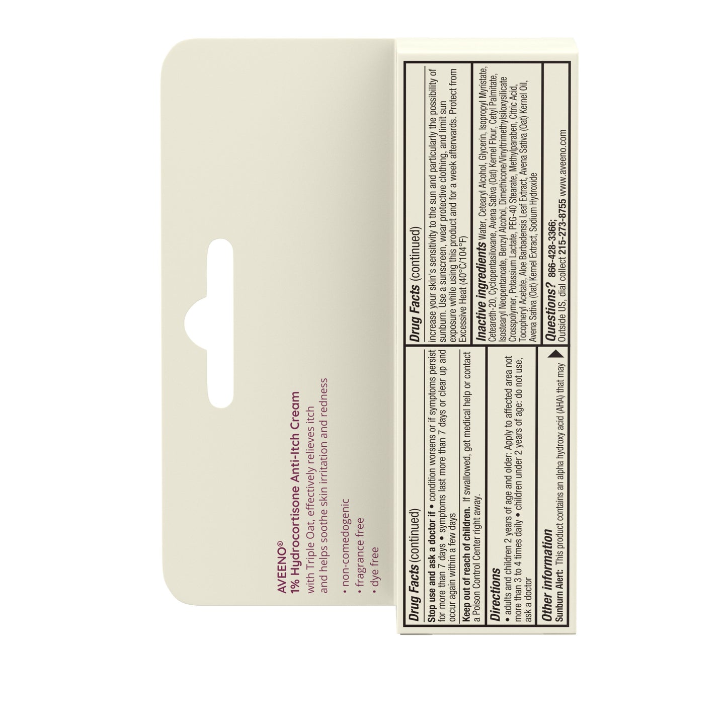 Aveeno 1% Hydrocortisone Anti-Itch Cream, 1 OZ *Exp 4/27*