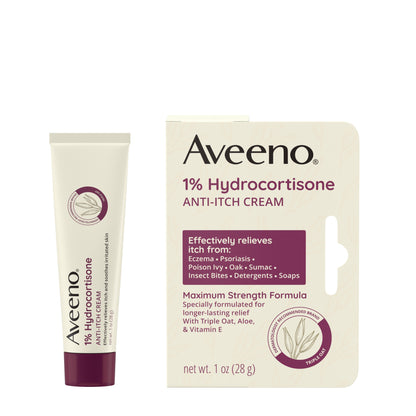 Aveeno 1% Hydrocortisone Anti-Itch Cream, 1 OZ *Exp 4/27*